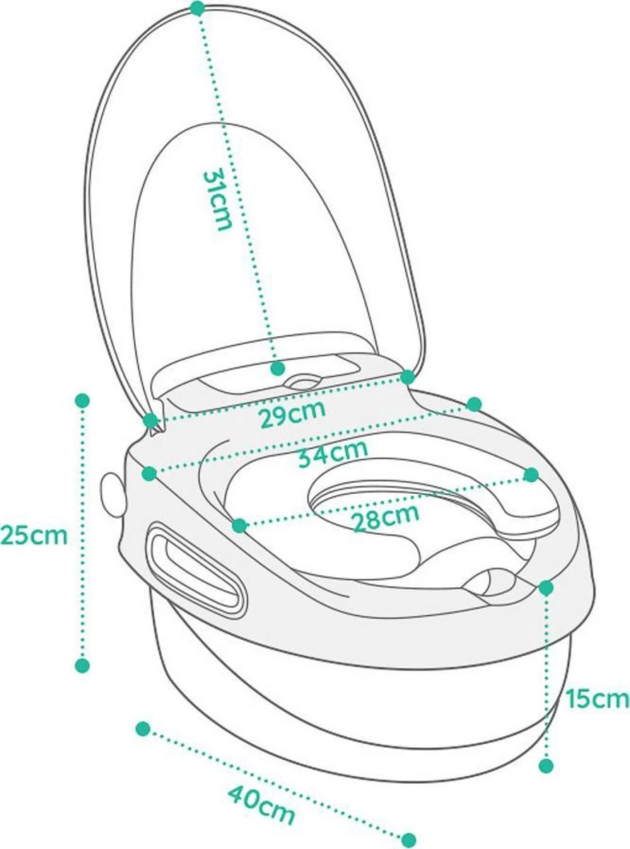 Housie 3-in-1 Plaspotje – Plaspotje Kind – Potje Peuter – Potje Met Deksel – WC Potje Peuter – WC Verkleiner – Opstapje - Roze - Image 8