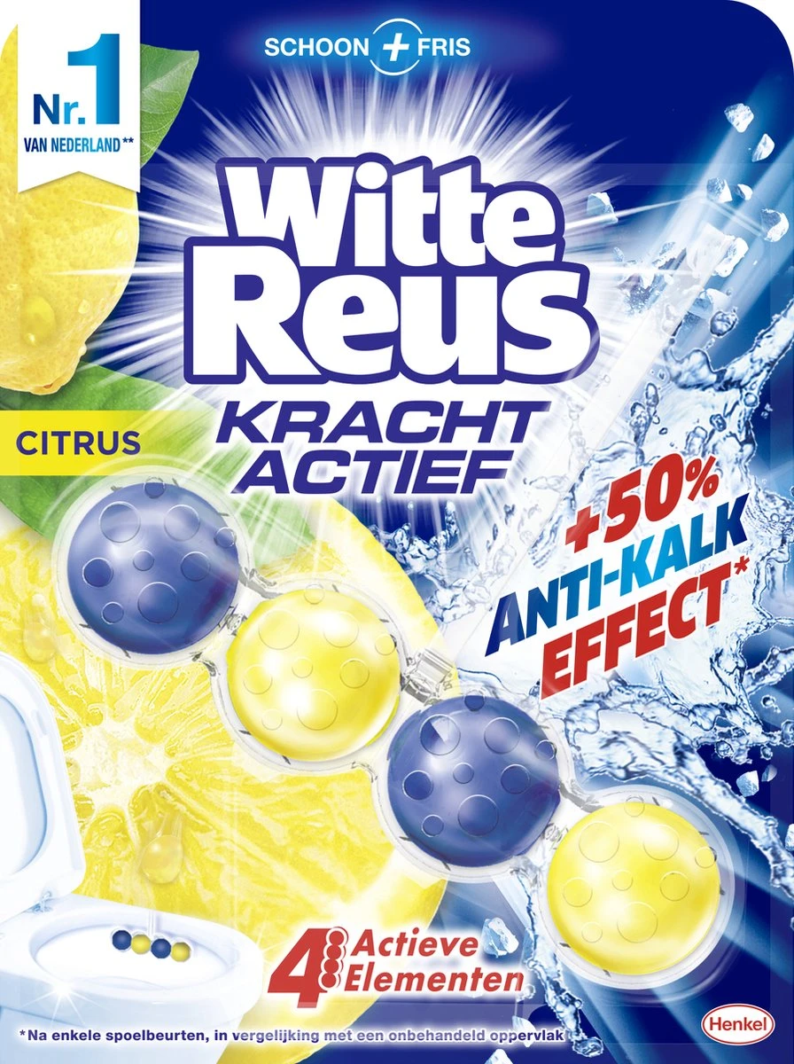 Witte Reus Kracht Actief Toiletblok - Citrus - WC Blokjes Voordeelverpakking - 10 Stuks - Image 2