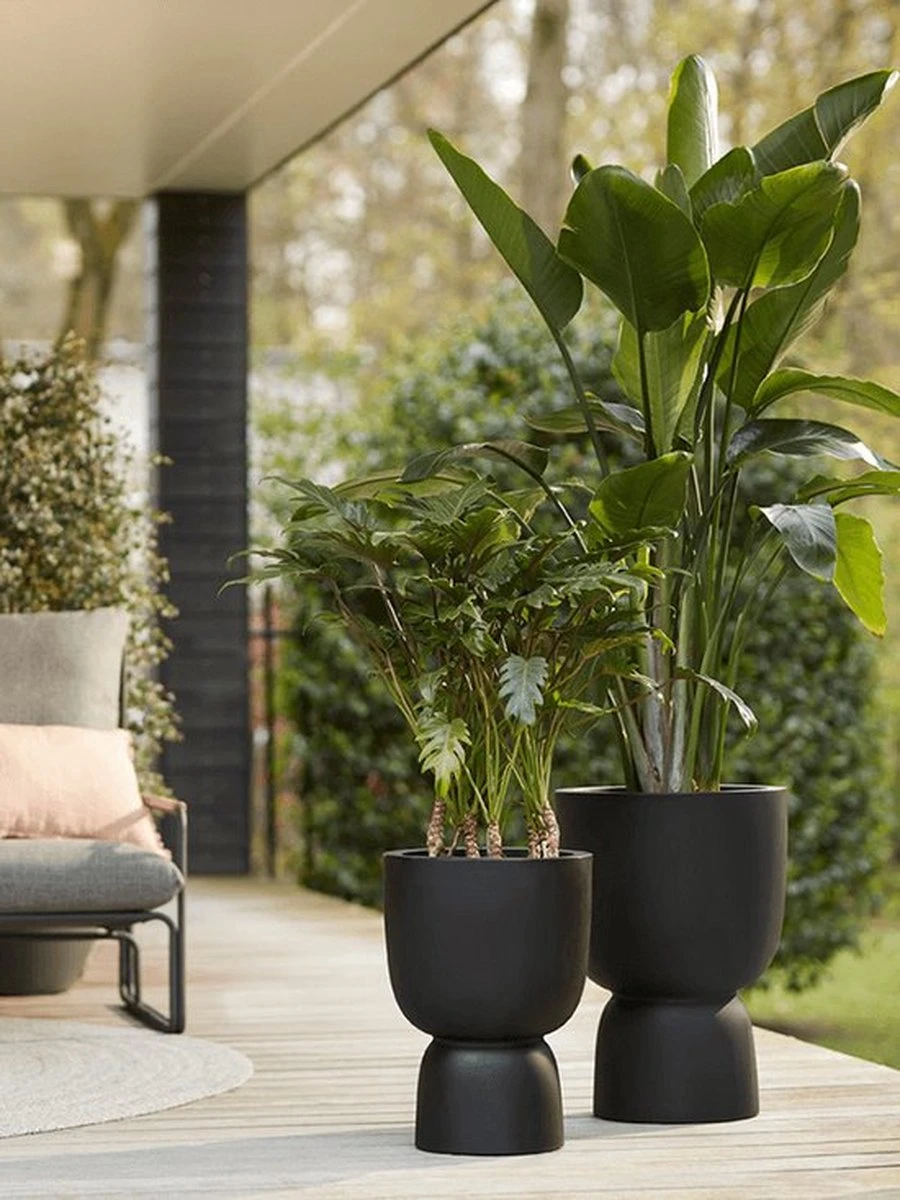 Elho Pure Coupe 41 - Bloempot Voor Binnen & Buiten - Ø 41.3 X H 57.9 Cm - Zwart/Zwart - Image 10