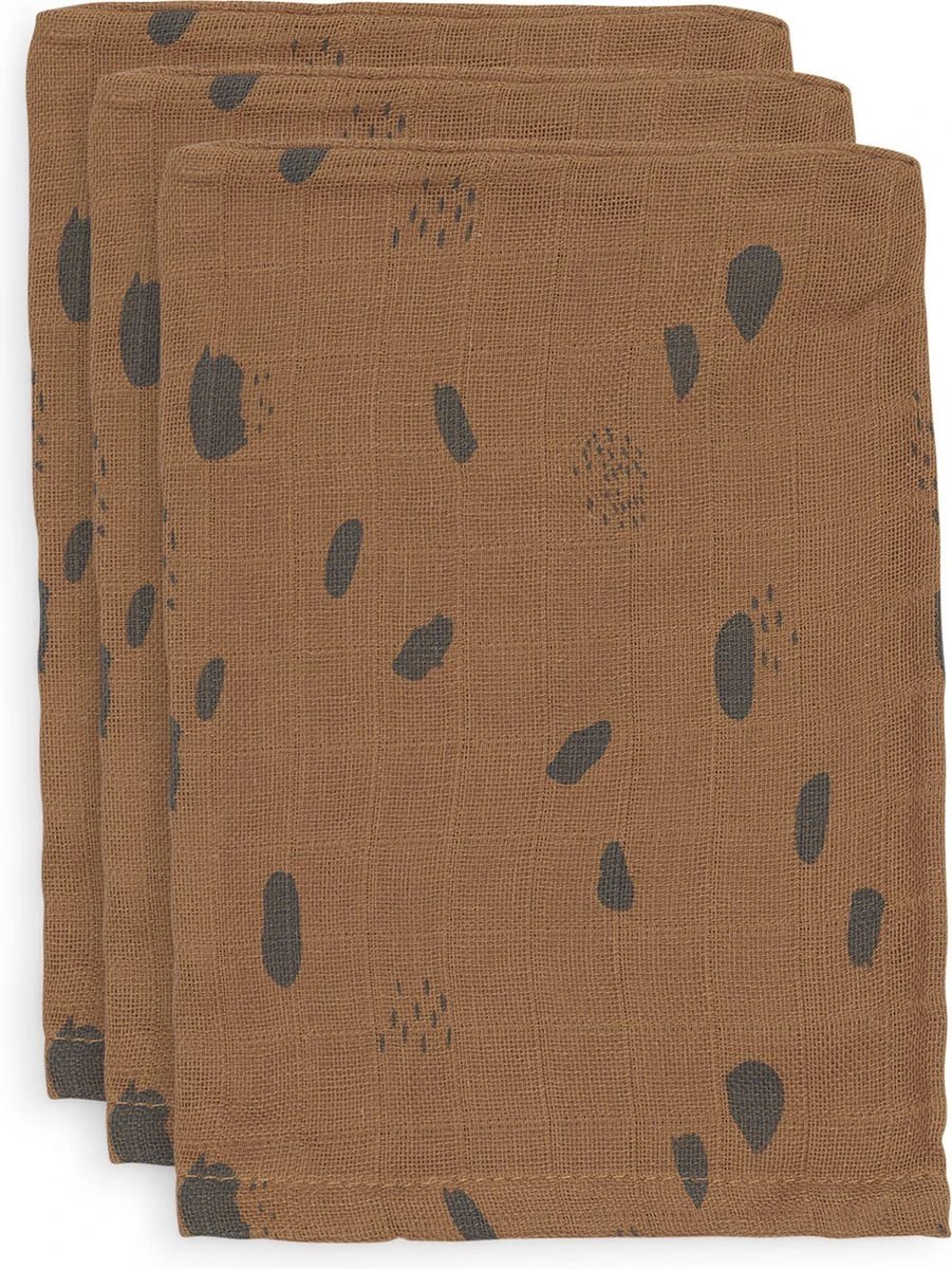 Jollein Baby Hydrofiel Washandje Spot - Caramel - 3 Stuks - Image 2