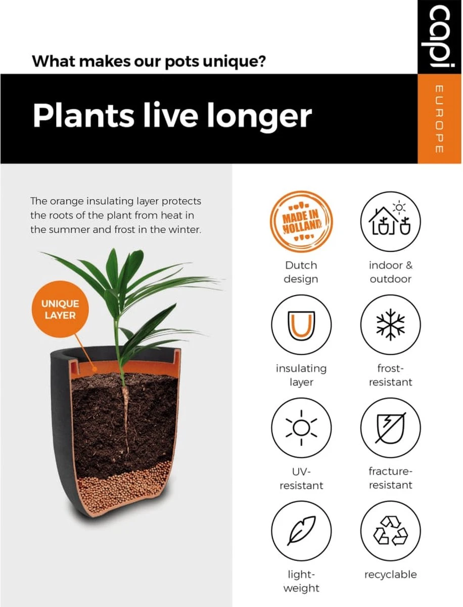 Capi Europe - Vaas Elegant Laag Groove NL - 46x58 - Goud - Voor Binnen En Buiten - KGVGB783 - Image 7