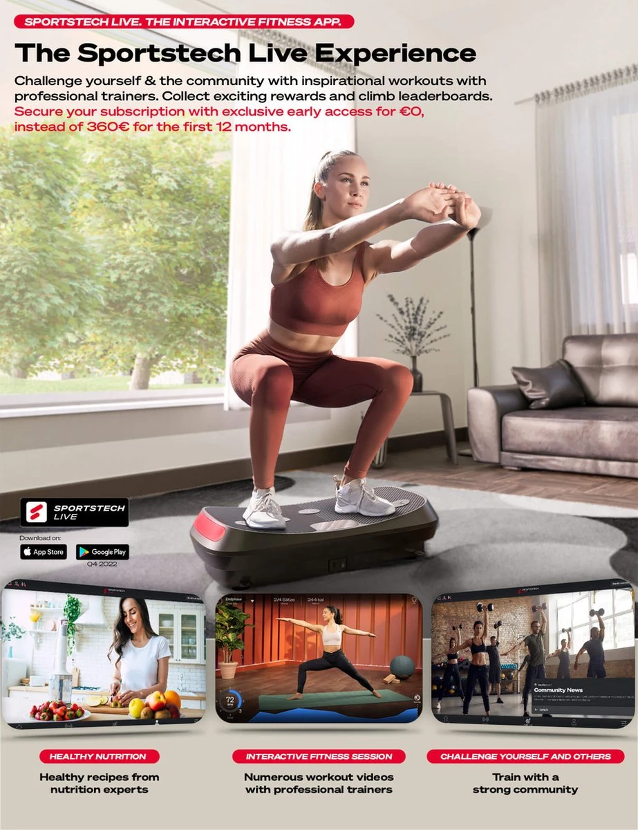 Sportstech Germany - 4D-trilplaat VP400 Met Uniek Gebogen Ontwerp - Image 5