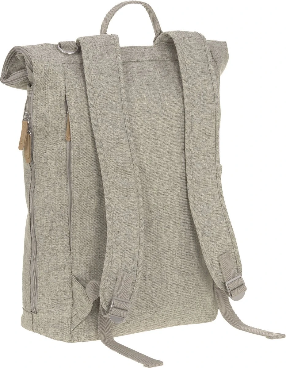 LÄSSIG Luiertas Rolltop Backpack Rugzak Incl Verschoningsmatje Choco Mélange Limited Edition - Image 7