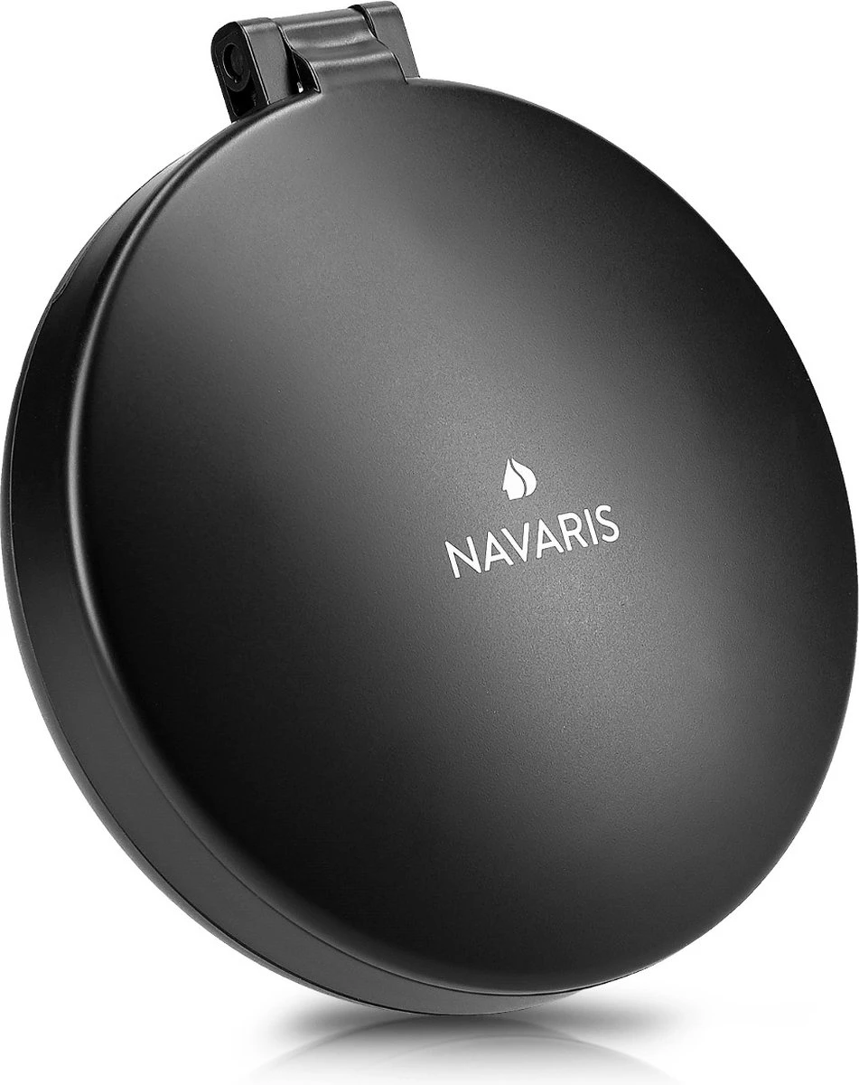 Navaris 1x/5x Vergrotende Make-up Spiegel - Compacte Opvouwbare Kap- En Reisspiegel - Led-verlichte Dubbelzijdige Make-upspiegel - Zwart - Image 4