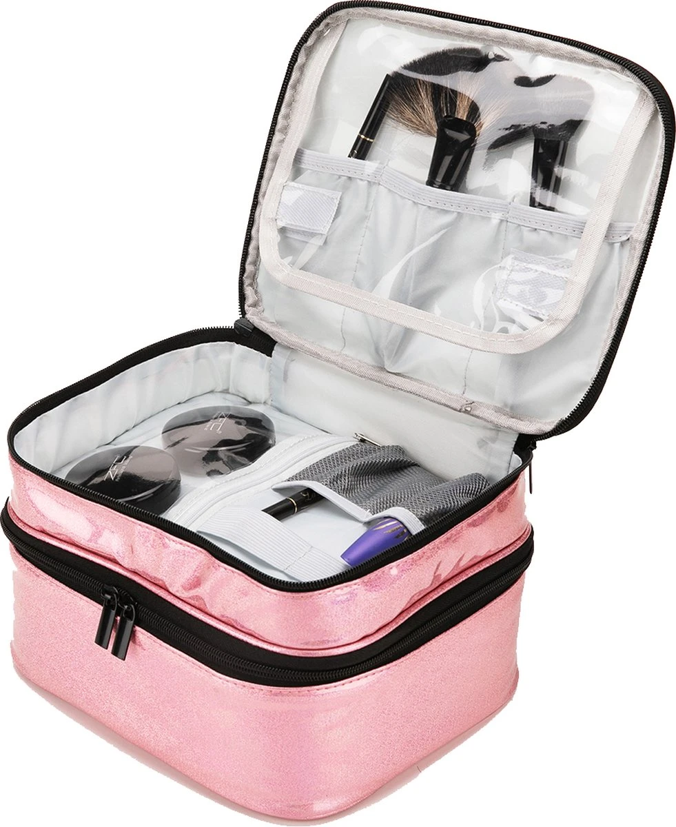 YONO Nagellak Tas - Nagelkoffer Beautycase - Cosmetica Koffer - Manicure Organizer - Roze - Image 3
