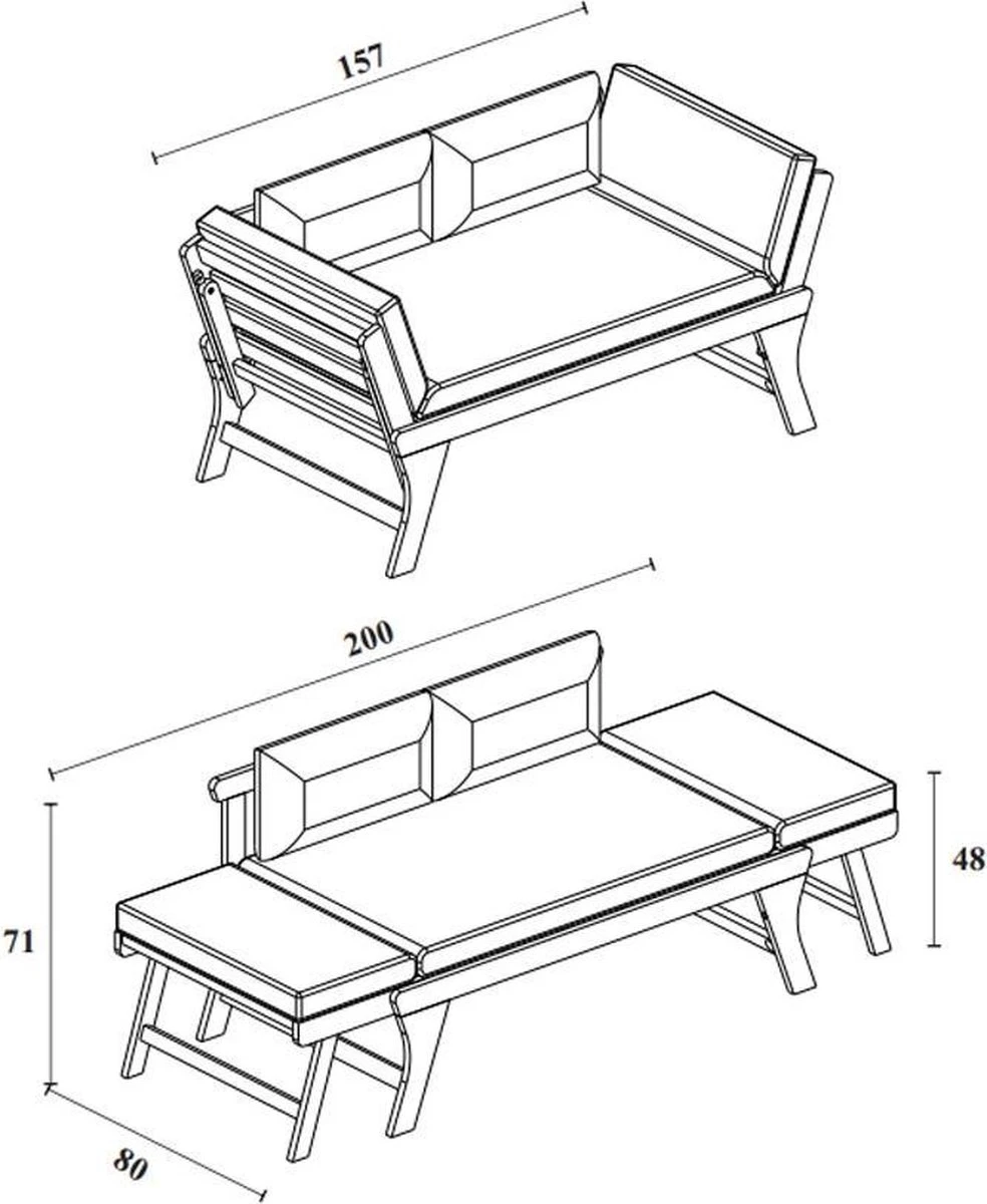 Loungebank Tuin FSC Antraciet – Makkelijk Verstelbaar Lounge Bank Balkon – Tuinbank Lounge Hardhout FSC – Perfecthomeshop - Image 7